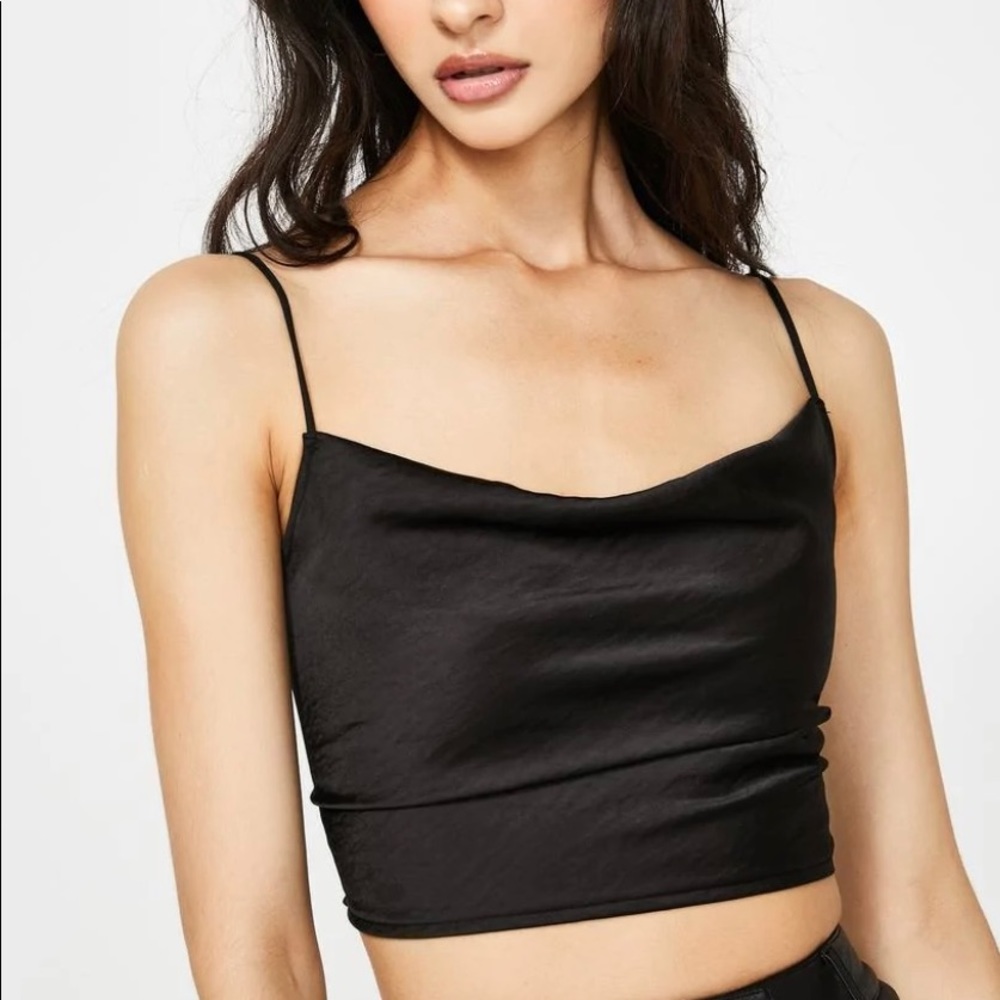 NWT Motel Black Ning Crop Top